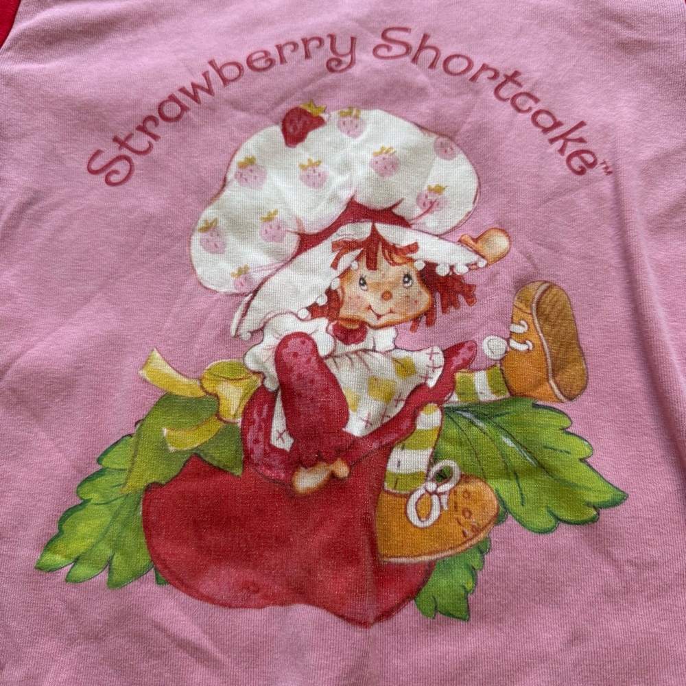 Dolls Kill X Strawberry Shortcake Graphic Baby Tee Pink Y2K Crop Top XS - Picture 5 of 8